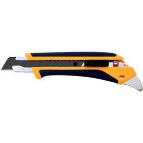 Cortador grande Olfa L5-AL com cabo antiderrapante - Trava automática - Dentes de metal endurecido - Canal de aço inoxidável - U