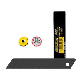 Pacote com 10 lâminas de reposição pretas para cortadores Olfa - 8 segmentos - 18 mm de largura