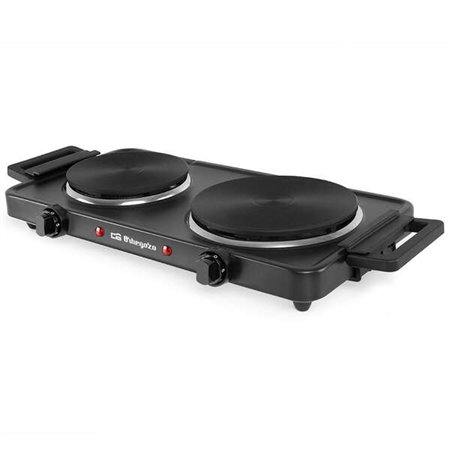 Placa Elétrica Dobrável Orbegozo PE 2855 - Potência 2500W - 2 Superfícies de Cozinha - 2 Termostatos Ajustáveis - Indicadores Lu