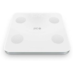 Balança de banheiro inteligente SPC Atenea Fit 3 - Cadastre e identifique até 10 usuários - Design em vidro - Tela LED - Ativaçã