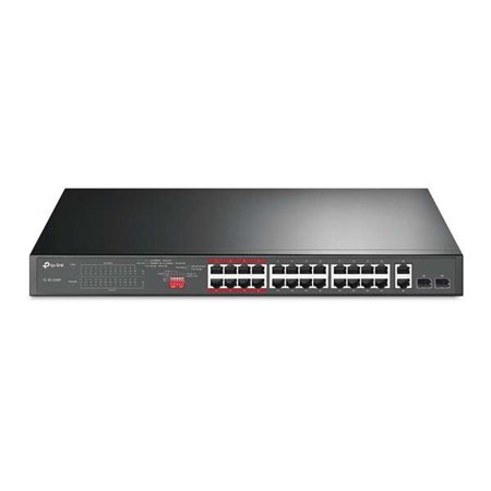 Switch TP-Link 24 portas 10/100Mbps + 2 portas Gigabit PoE+ - Não gerenciável - Modo de isolamento / prioridade - Plug & Play