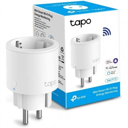 TP-Link Tapo P115 Mini Smart Wi-Fi Plug - Monitor de Energia - Ideal para Extensões Elétricas - Temporizador - Controle por Voz