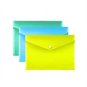 Bolsa 400x305mm A4 Envelope Fecho Botão Plástico Sortido 3un