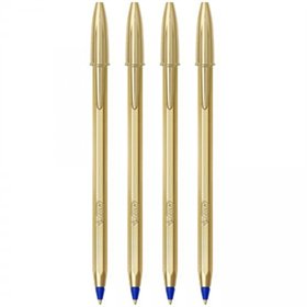 Esferográfica BIC Edição Especial Azul 1mm Dourado 4un