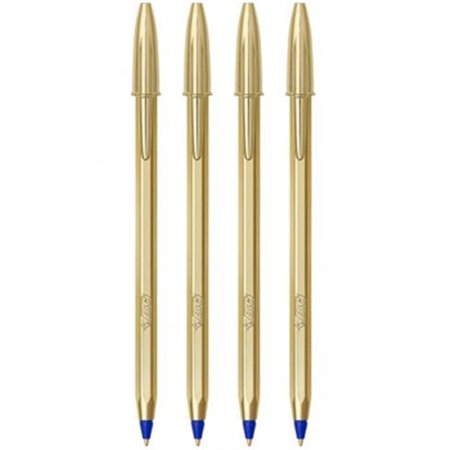 Esferográfica BIC Edição Especial Azul 1mm Dourado 4un
