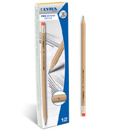Lápis Grafite 1B Lyra Pro Natura Office Cx 12un