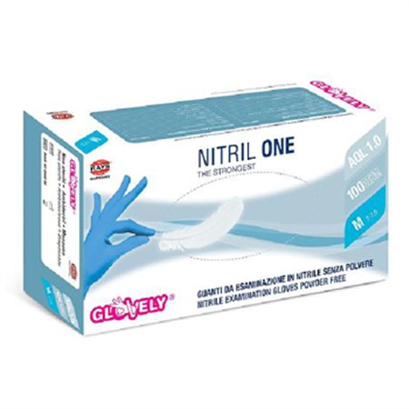 Luvas Nitrilo Tamanho M s/Pó Azul 100un