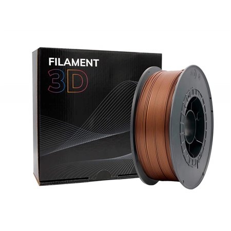 Filamento 3D PLA, Diâmetro 1.75mm, Bobina 1kg, Bronze - Compatível