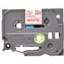 Etiquetas laminadas original Brother TZe232 - Texto vermelho em fundo branco - Largura 12 mm x 8 metros