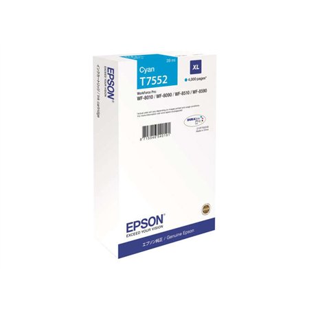 Tinteiro original Epson T7552 Ciano - C13T755240/C13T75524N