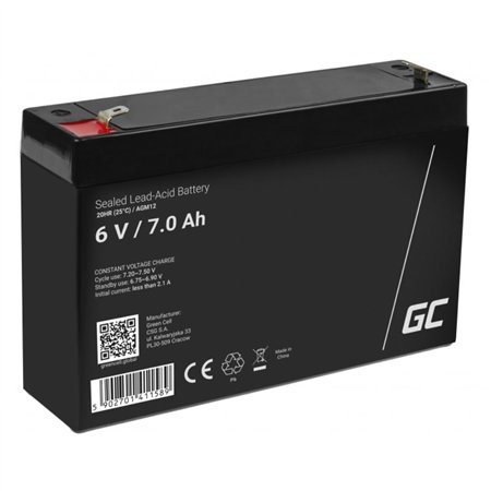 Bateria Chumbo Gel AGM 6V 7A GREEN CELL