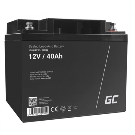 Bateria Chumbo Gel AGM 12V 40A GREEN CELL