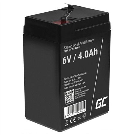 Bateria Chumbo Gel AGM 6V 4A GREEN CELL