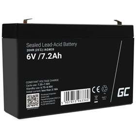 Bateria Chumbo Gel AGM 6V 7.2A GREEN CELL