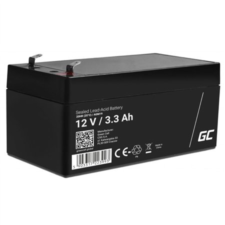 Bateria Chumbo Gel AGM 12V 3.3A GREEN CELL