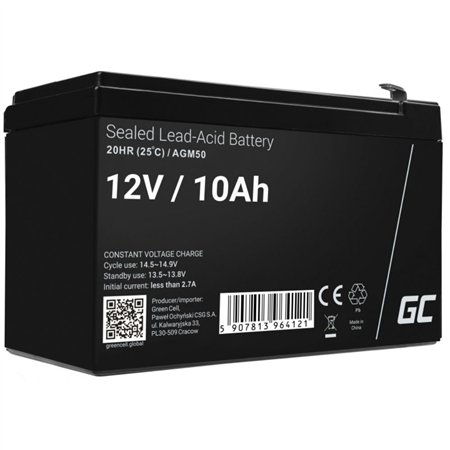 Bateria Chumbo Gel AGM 12V 10A GREEN CELL