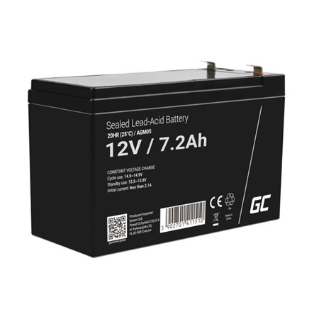 Bateria Chumbo Gel AGM 12V 7.2A GREEN CELL