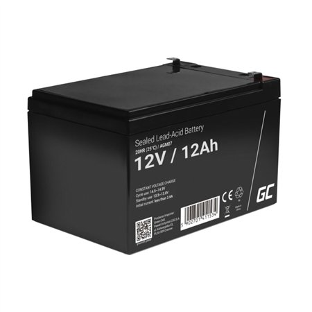 Bateria Chumbo Gel AGM 12V 12A GREEN CELL