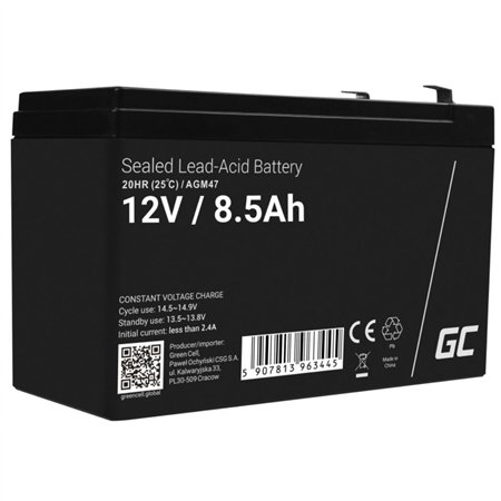 Bateria Chumbo Gel AGM 12V 8.5A GREEN CELL