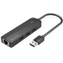 Dock USB 2.0 Vention CHPBB, 3xUSB, 1xMicro USB PD, 1xRJ45, Preto