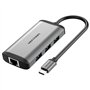 Dock USB Tipo-C Vention CNCHB, 1xHDMI, 3xUSB, 1xUSB Tipo-C PD, 1xRJ45, Cinza