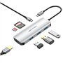 Dock USB Tipo-C Vention TOJHB, 1xHDMI, 3xUSB, 1xUSB Tipo-C, 1xLeitor de cartões, Cinza