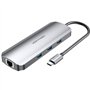 Dock USB Tipo-C Vention TOLHB, 1xHDMI, 3xUSB, 1xUSB Tipo-C PD, 1xRJ45, 1xLeitor de cartões SD, 1x MicroSD, Jack 3.5, Cinza
