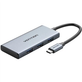 Dock USB Tipo-C Vention TOOHB, 1xHDMI, 3xUSB, 1xLeitor de cartões SD e MicroSD, Cinza