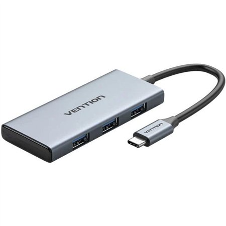 Dock USB Tipo-C Vention TOOHB, 1xHDMI, 3xUSB, 1xLeitor de cartões SD e MicroSD, Cinza
