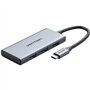 Dock USB Tipo-C Vention TOOHB, 1xHDMI, 3xUSB, 1xLeitor de cartões SD e MicroSD, Cinza