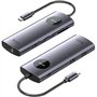 Dock USB Tipo-C Vention TQVHB, 2xHDMI, 3xUSB, 1xRJ45, 1xLector de Tarjetas, 1xUSB Tipo-C PD, Cinza