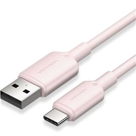 Cabo USB 2.0 Tipo-C Vention CTQPH, USB Tipo-C Macho - USB Macho, Até 60W, 480Mbps, 2m, Rosa