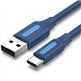 Cabo USB 2.0 Tipo-C Vention COKLF, USB Tipo-C Macho - USB Macho, Até 60W, 480Mbps, 1m, Azul