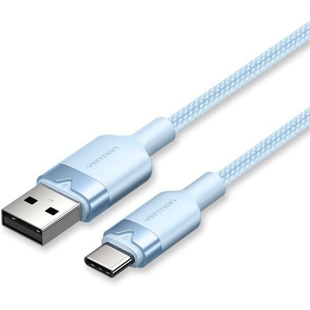 Cabo USB 2.0 Tipo-C Vention CTNLF, USB Tipo-C Macho - USB Macho, Até 60W, 480Mbps, 1m, Azul