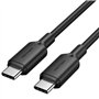 Cabo USB 2.0 USB-C 3A Vention TRCBF/ USB-C Macho - USB-C Macho/ Até 60W/ 480Mbps/ 1m/ Preto