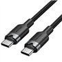 Cabo USB 2.0 Tipo-C 3A Vention TRDBF, USB Tipo-C Macho - USB Tipo-C Macho, Até 60W, 480Mbps, 1m, Preto