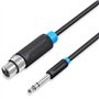 Cabo Stereo Vention BBEBF, Jack 6.5 Macho - XLR Fêmea, 1m, Preto