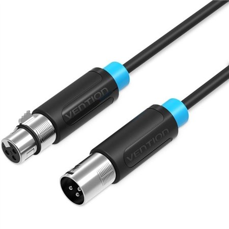 Cabo Stereo Vention BBFBH, XLR Macho - XLR Fêmea, 2m, Preto