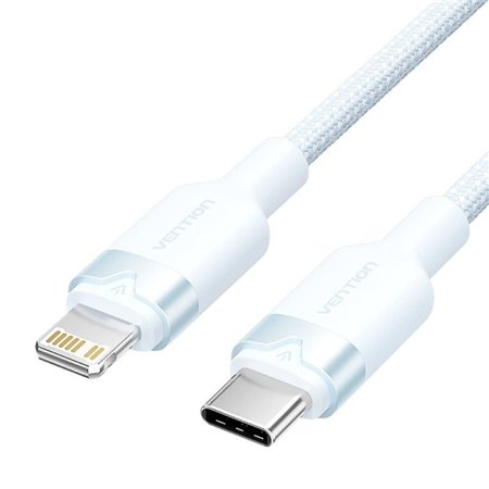 Cabo USB Tipo-C Lightning Vention LALSH, USB Tipo-C Macho - Lightning Macho, 27W, 480Mbps, 2m, Azul