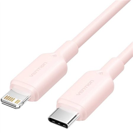 Cabo USB 2.0 Tipo-C Lightning Vention LAKPH, USB Tipo-C Macho - Lightning Macho, Até 27W, 480Mbps, 2m, Rosa