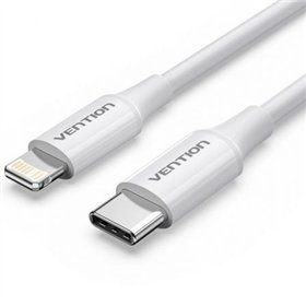 Cabo USB 2.0 Tipo-C Lightning Vention LAJWF, USB Tipo-C Macho - Lightning Macho, Até 27W, 480Mbps, 1m, Branco