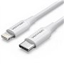 Cabo USB 2.0 Tipo-C Lightning Vention LAJWF, USB Tipo-C Macho - Lightning Macho, Até 27W, 480Mbps, 1m, Branco