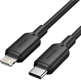 Cabo USB 2.0 Tipo-C Lightning Vention LAKBF, USB Tipo-C Macho - Lightning Macho, Até 27W, 480Mbps, 1m, Preto