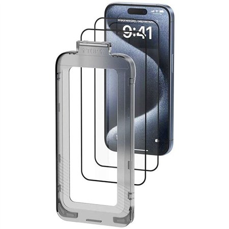 Pack de 2 Protectores de Pantalla de Cristal Templado Vention KUPTCA-10 para iPhone 16 + Ferramenta de Instalação Anti-pó