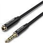 Cabo Stereo Vention BHCBD, Jack 3.5 Macho - Jack 3.5 Fêmea, 50cm, Preto