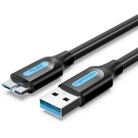 Cabo USB 3.0 Vention COPBC, USB Macho - MicroUSB Macho, Até 10W, 5Gbps, 25cm, Preto