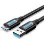 Cabo USB 3.0 Vention COPBC, USB Macho - MicroUSB Macho, Até 10W, 5Gbps, 25cm, Preto