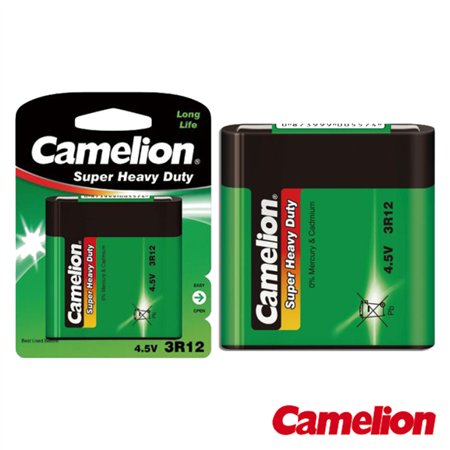PILHA ZINCO-CARVÃO 3R12 PLANA 4.5V 2700MA BLISTER CAMELION