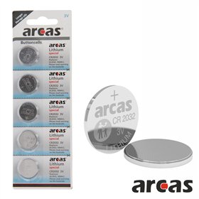 Pilha Lítio Botão Cr2032 3v 210ma 5x Blister ARCAS