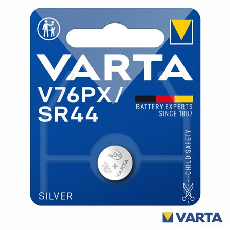 Pilha Óxido Prata Botão V76PX/SR44 1.55V VARTA